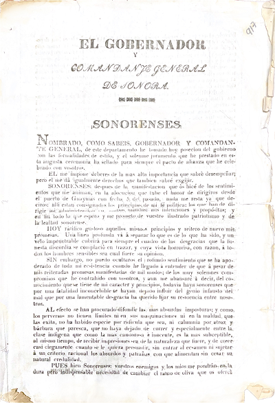 Discurso Gobernador Jose Urrea 1